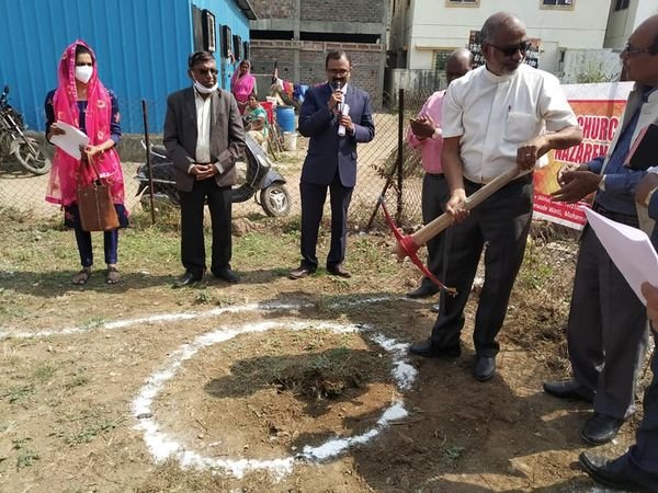 Groundbreaking ceremony by Rev, Dr Sunil Dandage Sir.0n 21 February 2021.